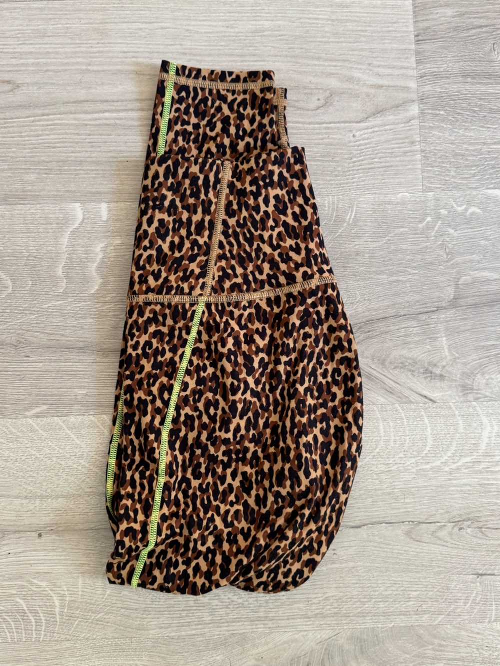 Leopard Print Active Leggings with Neon Trim